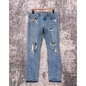 Rag & Bone Jeans 29 Womens Boyfriend Fit Milton Selvedge Denim Raw Hem